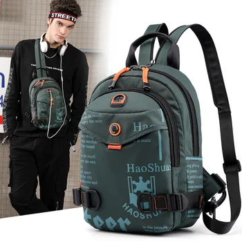 Многофункциональная новая мужская нагрудная сумка, мужская нейлоновая сумка через плечо, студенческая дорожная школьная сумка через плечо с буквенным рисунком, Bolsas
