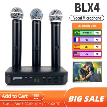 Бесплатная доставка!! Беспроводная микрофонная система BLX4 BLX24 Сигнальный канал UHF Ручной комплект для выступления на сцене караоке Homw