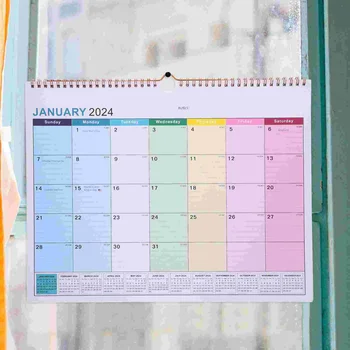 Английский Настенный Календарь Ежемесячный Подвесной Календарь Домашний Большой Письменный Стол Ежемесячный Офис для Домашнего Офиса Бумажный График Планирования Года Записка