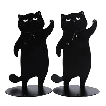Подставки для книг с кошками Черный декор для кошек Подарки для любителей кошек Подставки для книг с кошками Для полок Подставки для книг с аниме Подставки для книг с животными Долговечны