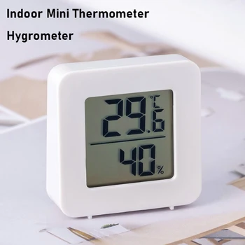 Внутренний Мини-Датчик температуры, Термометр-Гигрометр, ЖК-Цифровой дисплей, Может стоять или приклеиваться к стене для Детской комнаты