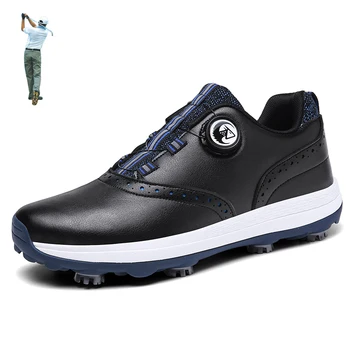 Профессиональные молодежные роскошные брендовые туфли для гольфа, кожаные уличные кроссовки для гольфа, спортивная обувь для тренировок, кроссовки для гольфа с шипами, водонепроницаемые