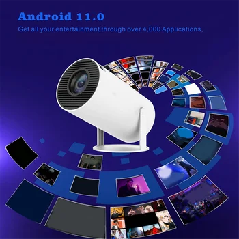 Проектор 4K HD 120 люмен Портативный домашний проектор Система Android Многофункциональный проектор с вилкой EU