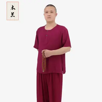 Традиционные шелковые пижамы китайских монахов, мужская и женская одежда монахов большого размера, одежда для медитации свободного кроя.