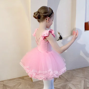 Детское балетное платье, праздничная одежда для танцев, танцевальный костюм балерины для девочек, гимнастическое трико для малышей, боди для танцев, платье-пачка