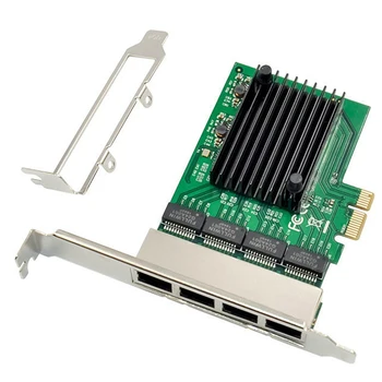 RJ-45 4-портовый серверный адаптер Ethernet Гигабитная сетевая карта PCI-E X1