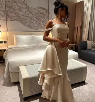 Элегантное вечернее платье трапециевидной формы на тонких бретельках 2023, сшитое на заказ, простое платье для выпускного вечера, коктейльные платья, Саудовская Аравия, женские вечерние платья