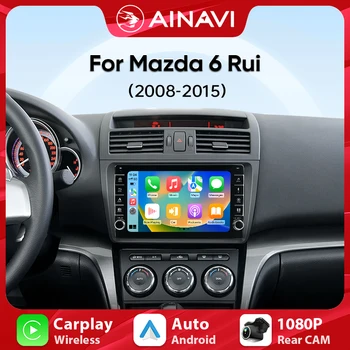 Ainavi Android12 Для Mazda 6 Ⅱ GH 2008-2015 Android Автомобильный Радио Мультимедийный Видеоплеер Carplay Навигация GPS Без 2din 2 din dvd