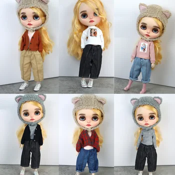 Одежда для куклы подходит Blyth Azone OB22 OB24, модный свитер для кукол, джинсы