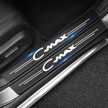 4шт для Ford CMAX C MAX C-Max 2012 2013 2015 2016 2017 2018 2019 2020 2021 2022 Наклейка на порог двери автомобиля, Защитная наклейка