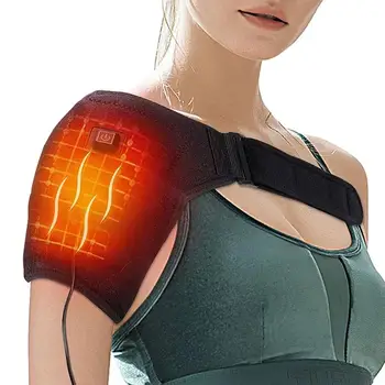 Электрическая грелка для плеча Вибрационный Массажный Поддерживающий пояс для снятия боли Плечевой Термофизиотерапевтический бандаж