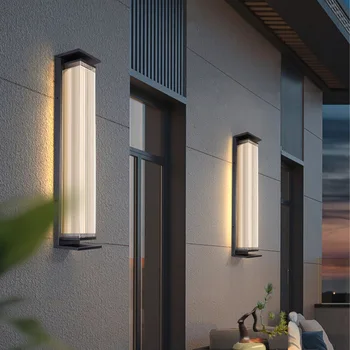 Светодиодный наружный настенный светильник гараж внешняя стена крыльцо балкон IP65 водонепроницаемый 110 В 220 В сад терраса внутренний двор лампа из нержавеющей стали
