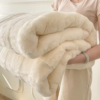Мягкое и уютное одеяло из кроличьего меха Toscana с двусторонним ворсистым флисом - идеально подходит для офисного сна, чехла для дивана, теплой зимней кровати