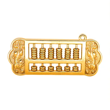 Мини-латунный брелок с китайскими счетами, инструмент для математических расчетов, Подвесное украшение в китайском стиле для декора брелоков
