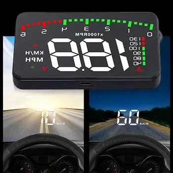 OBD2 Автомобильный GPS HUD Многофункциональный EOBD Скорость Вращения Цифровой Спидометр Крупный Шрифт Сигнализация Напряжения Головной Дисплей Автомобильный Аксессуар