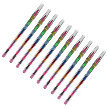 10шт 11 Цветов Штабелируемые цветные карандаши Ручки для рисования Гладкие Цветные карандаши в подарок