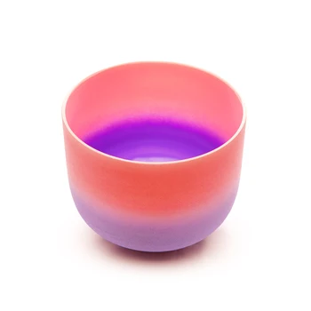 Хе ын Chakra Candy Rainbow Фиолетового Цвета Из Кварцевого Хрусталя Поющая Чаша 8 Дюймов CDEFGAB Note для Исцеления Звуком с помощью Бесплатного Молотка
