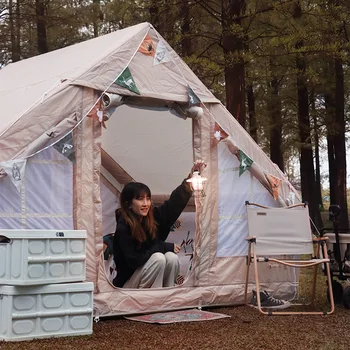 Палатка для кемпинга Надувная Палатка для кемпинга на открытом воздухе Водонепроницаемая Портативная Складная Полностью Автоматическая Надувная Палатка для кемпинга на открытом воздухе
