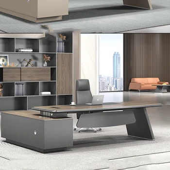 Легкий роскошный стол босса, минималистичный современный стол менеджера, Офисная мебель президента, комбинация офисного стола и стула для одного человека