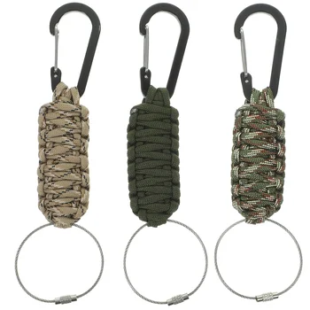 3 шт наружных брелка для ключей из алюминиевого сплава плюс нейлоновая веревка, мужской фонарик