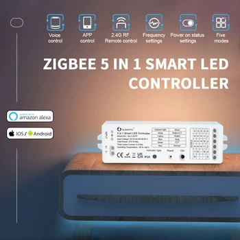 GELDOPTO Zigbee 3.0 Диммер одноцветный RGB WW CW RGBW RGBCCT 5 в 1 Контроллер Светодиодной Ленты APP/Voice/RF Пульт Дистанционного Управления 12V 24V