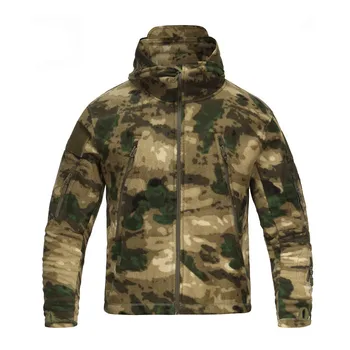 S-4XL Флисовая куртка, Камуфляжное теплое пальто с капюшоном, с несколькими карманами, для мужчин и женщин, для походов на открытом воздухе, для скалолазания, для кемпинга, Одежда