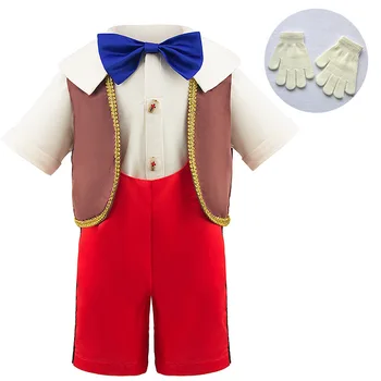 2022 Новый костюм для косплея Пиноккио на Хэллоуин для мальчиков, одежда для вечеринки по случаю Дня рождения, детский костюм для ролевых игр с героями мультфильмов от 1 до 6 лет