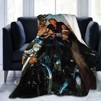 Флисовое 3D-одеяло Johnny Hallyday, многофункциональные мягкие пледы для домашнего уличного одеяла