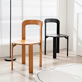 Обеденные стулья из массива дерева, современные и минималистичные обеденные столы для дома, многоярусные стулья, ресторанные цветные стулья