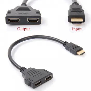 HDMI с разъемом от мужчины до 2-х выходных HDMI-разъемов, 2-х выходных HDMI-адаптера, 1 кабель-разветвитель