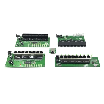 OEM factory direct mini fast 10/100 Мбит/с 8-портовый сетевой коммутатор Ethernet lan hub двухслойная печатная плата 2 rj45 1 * 8pin головной порт