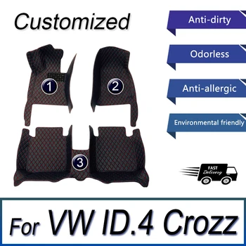 Автомобильные коврики для Фольксваген ID.4 Crozz 2021 Пользовательские автоматические накладки для ног Автомобильные ковровые покрытия Аксессуары для интерьера