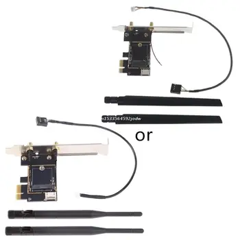 Bluetooth-совместимая карта M.2 WiFi к PCIe 1X адаптер-преобразователь карты 2 антенны челнока