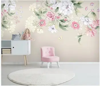 WDBH 3d фотообои на заказ фреска Ручная роспись акварелью цветочный современный минималистичный ТВ фон стены гостиной обои