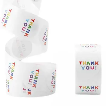 500шт красочных наклеек с благодарностью, клейких этикеток для упаковки пакетов для подарков для малого бизнеса / сувениров для вечеринки по случаю Дня рождения /свадьбы