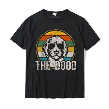 Футболка Goldendoodle The Dood, винтажная футболка с собакой в стиле ретро, дизайнерская летняя футболка, хлопковые мужские топы, летняя рубашка