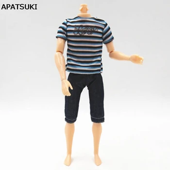 1 комплект модной одежды для куклы Кен, мужская одежда на каждый день, футболка, блузка, брюки, Брюки для парня Барби, детская игрушка Кен