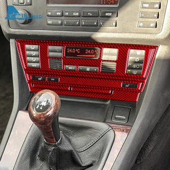 Для BMW 5 серии M5 E39 1998-2003 Наклейка из настоящего углеродного волокна Автомобильный кондиционер AC CD Отделка панели климат-контроля Аксессуары
