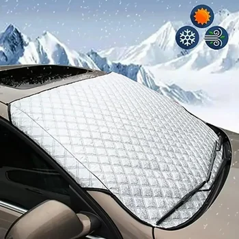 Новая Универсальная автомобильная крышка переднего лобового стекла Автоматический Солнцезащитный козырек Защита от снега и льда Зима Лето Защита лобового стекла 150 см x 70 см
