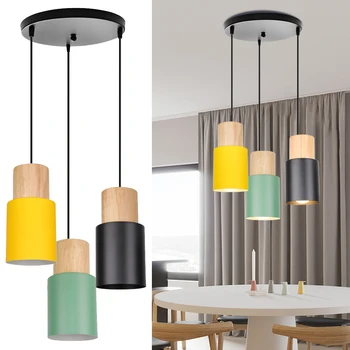 Простые подвесные светильники в скандинавском стиле, Освещение E27 LED, современный подвесной светильник для дома, Спальня, гостиная, Кухня, Островной декор