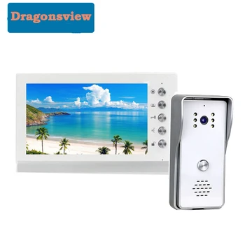 Видеодомофон Dragonsview Разблокировка двери, 7-дюймовый Внутренний монитор, HD-камера, Видеодомофон для контроля доступа к двери