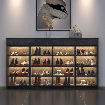 Обувной шкаф из массива дерева в скандинавском стиле, легкая роскошь, минималистичный входной шкаф, простой обувной шкаф большой вместимости, шкаф для хранения вещей