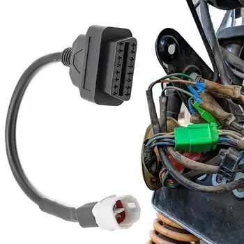 Разъем и кабель для диагностики OBD2 мотоцикла, удлинительный кабель OBD2 мотоцикла, разъемы для адаптера питания, 4-контактный штекерный кабель