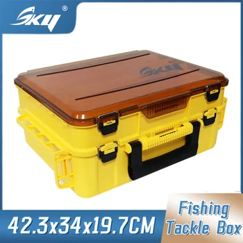 Коробка для рыболовных снастей SKY, Двухслойный футляр для хранения профессиональных рыболовных принадлежностей, для переноски в руке или через плечо, Рыболовная коробка