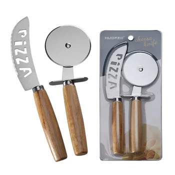 Набор инструментов для ножей для пиццы с дубовой ручкой, Нож для сыра, Инструменты для выпечки тортов на домашней кухне