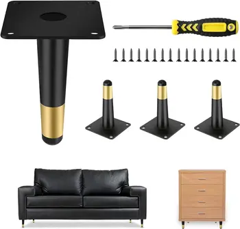 Набор из 4 мебельных ножек дивана, сужающихся на 6 дюймов, Мебельных ножек середины века, ножек комода, металлических ножек мебельных аксессуаров